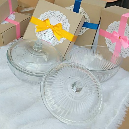 MANGKUK SOUVENIR | SOUVENIR MANGKOK SET TUTUP KACA
