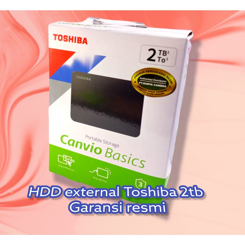 toshiba Canvio Basic Hardisk Eksternal 2TB USB3.0 original garansi resmi 3tahun