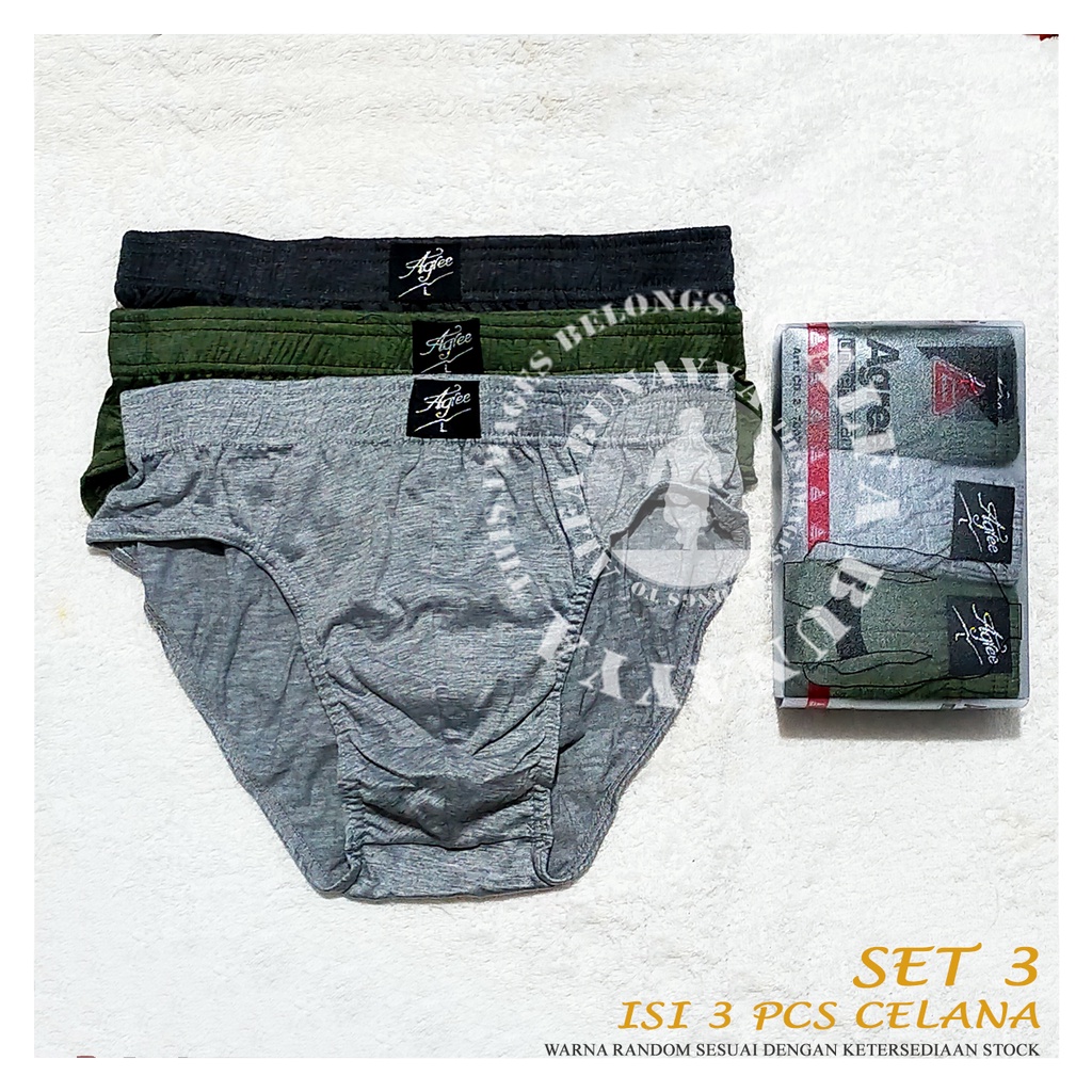 3 Pcs Celana Dalam Pria AGREE SPORT - MIDI BRIEF - CD Underwear Pakaian Dalam AB70AGS02