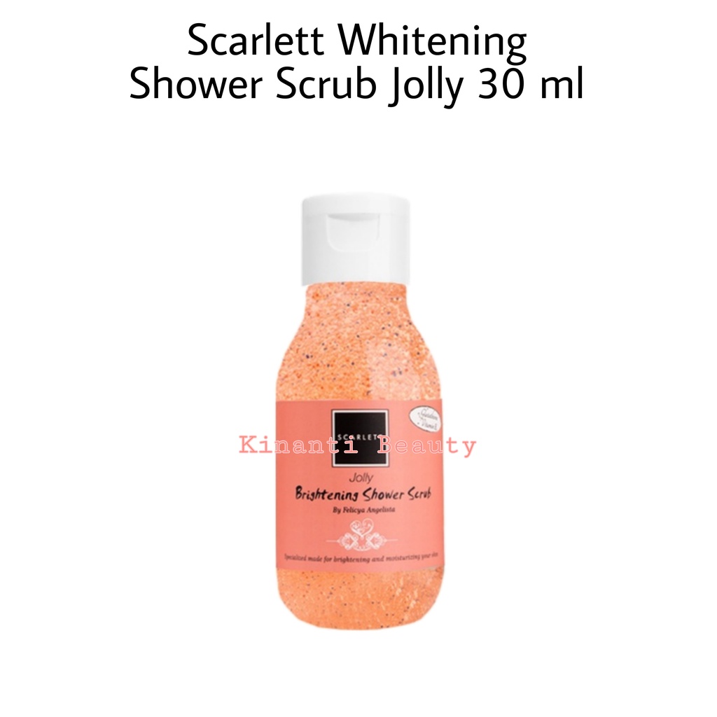 Paket Kosmetik Maybelline 5 in 1 + Scarlett Whitening Shower Scrub Original - Bedak - Maskara - Eyeliner - Lipcream - Pensil Alis - Scarlett Whitening Shower Scrub Charming - Jolly - Freshy - Gratis Tas Kosmetik Pouch-4