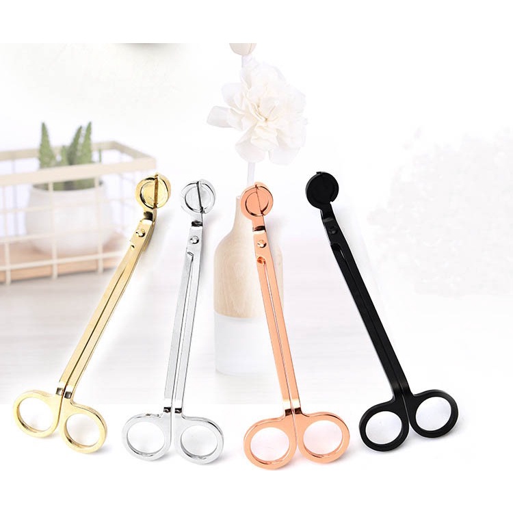 Candle Wick Trimmer &amp; Dipper / Gunting dan dipper Sumbu Lilin warna Rose Gold dan Black Dipper Silver