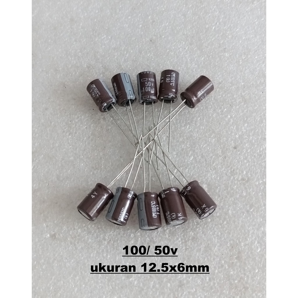 Capacitor Elco 100uf 50v 12.5x6 10pcs