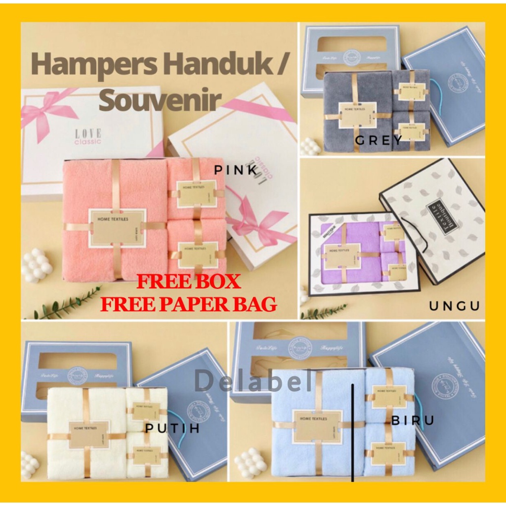 Hampers Hadiah Kado Pernikahan Handuk 3in1 Kado Nikahan Kado Wedding Seserahan Hampers Pernikahan /  Bath Towel Set / Handuk Couple / Handuk Set