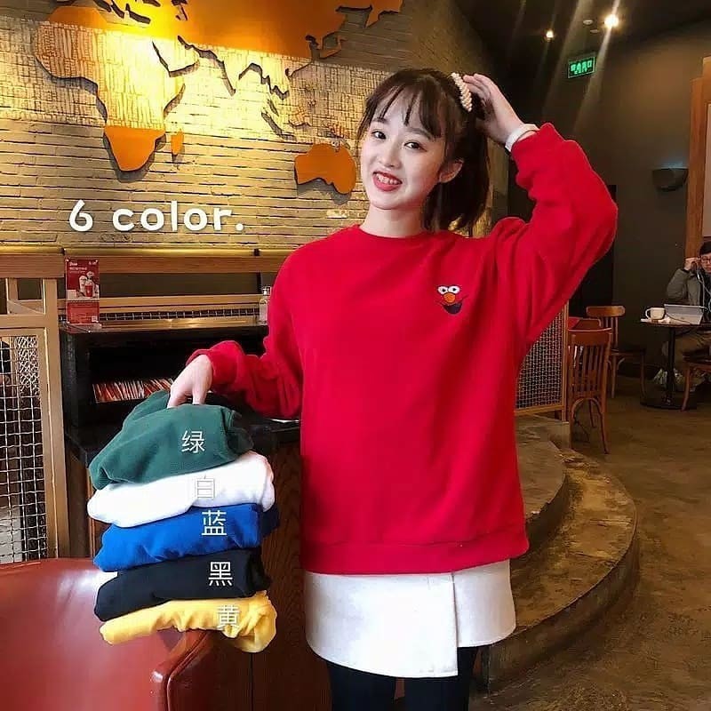 ELMO SWEATER WANITA - ATASAN TEBAL LUCU PREMIUM