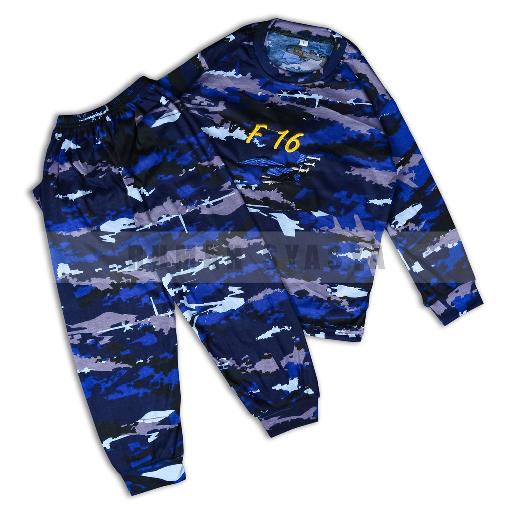 Setelan Baju Kaos Training Anak KIDS ARMY TNI-AD Bahan Double 30S Piyama Loreng Tentara Polisi Tacti