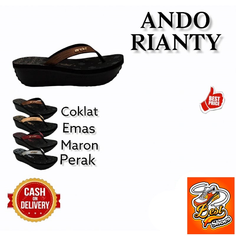 ANDO RIANTY-SANDAL JEPIT WEDGES WANITA DEWASA-ANDO ORIGINAL