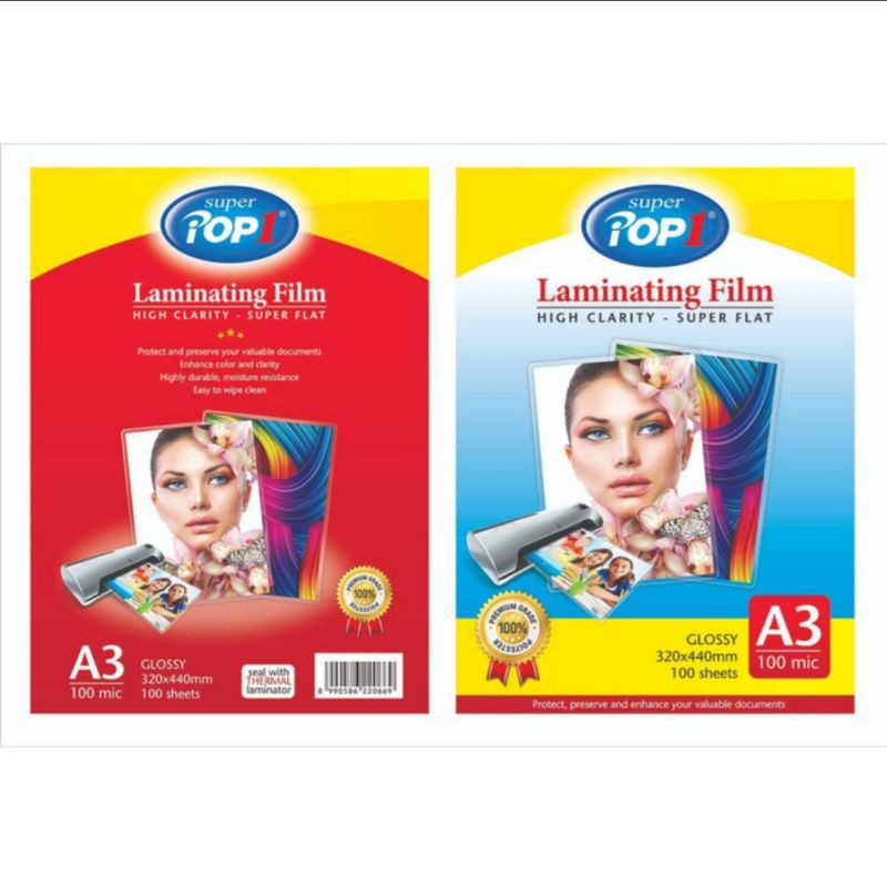 

Plastik Laminating A3 100 micron POP 1
