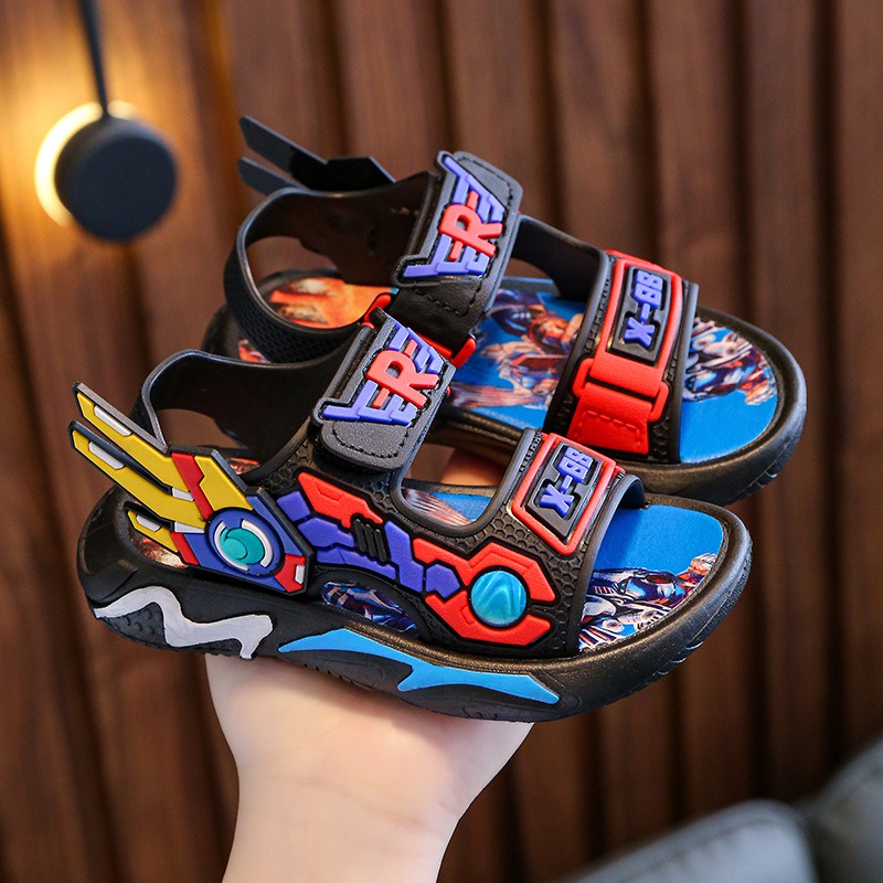 littlekiddoss SH2223N Sepatu Sendal Gunung Anak Sandal Robot Wings Anak Laki-Laki Transformer Import