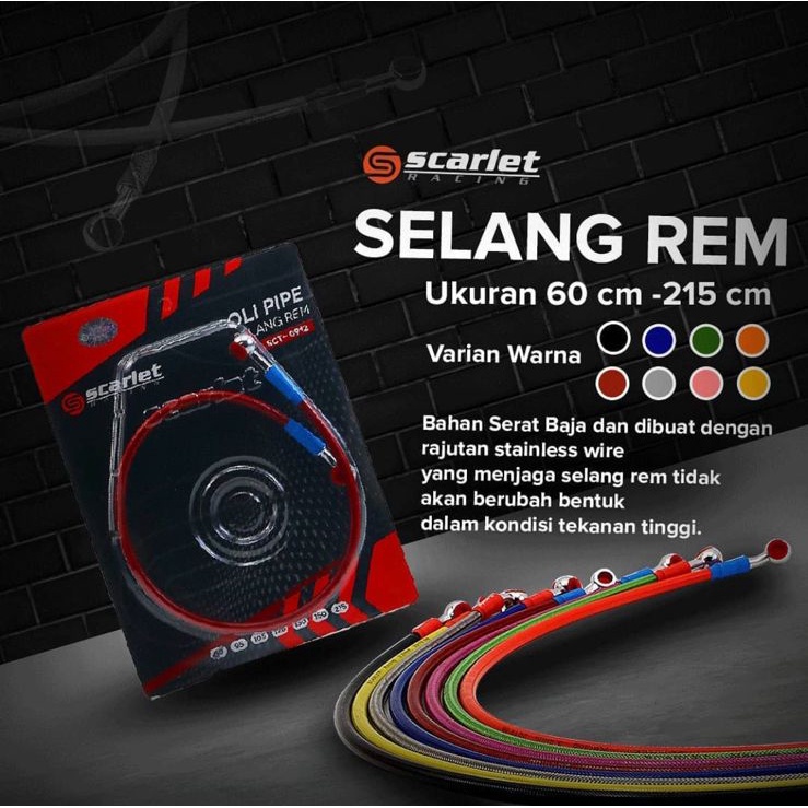 KABEL SELANG REM CAKRAM DISC BRAKE 150 CM SCARLET RACING