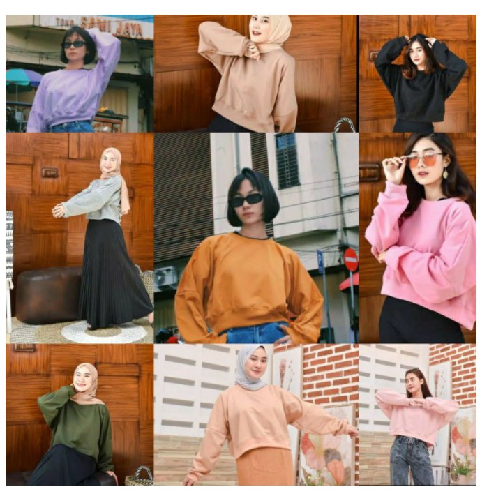 SWEATER WANITA CROP OVERSIZE  TEBAL TERBARU,