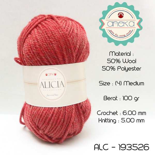 Benang Rajut Wool Alicia Yarn - 193526