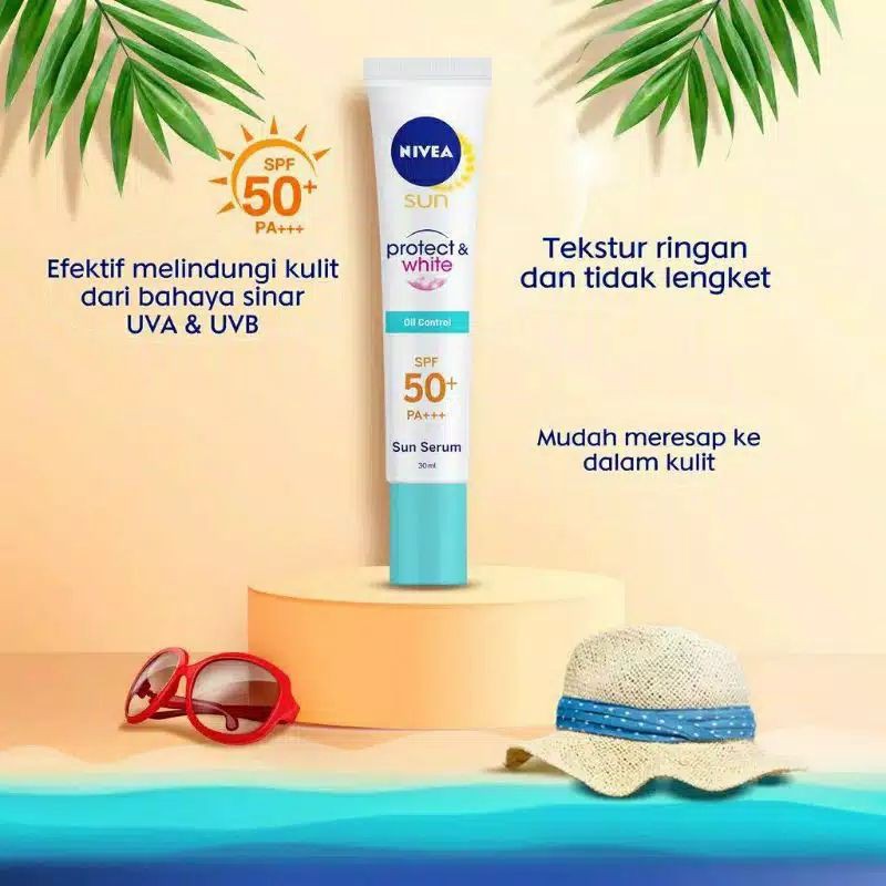 Nivea Sun Protect &amp; White / Face Protection Serum Spf 50+ Pa +++ - Instant Aura &amp; Oil Control Extra Protect C&amp;E 30ml Nivea Sunscreen