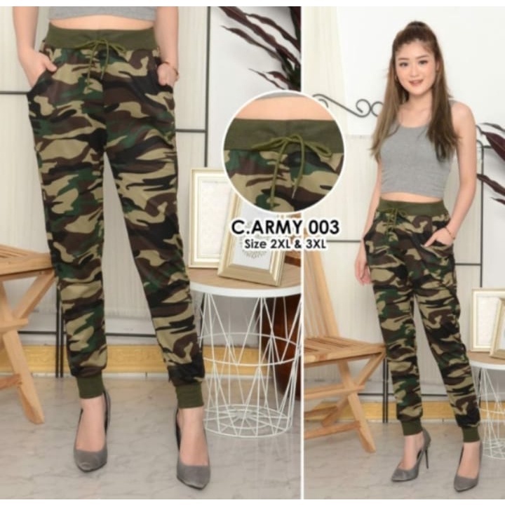 Celana Army / Celana Loreng Wanita / Jogger Army Wanita