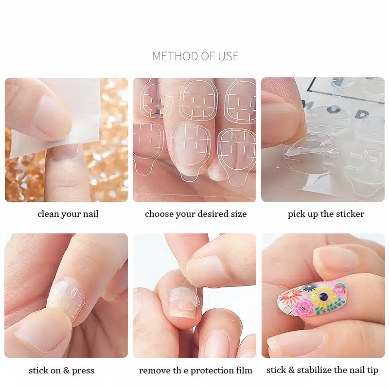 1 Lembar Stiker Lem Kuku Palsu | 1 Sheet Glue for Fake Nails 24PCS