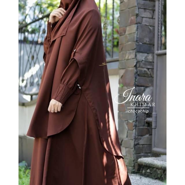 Khadijah Indonesia - Khimar Inara | Non Pad Line | Free Hand | Gratis Cadar Bandana