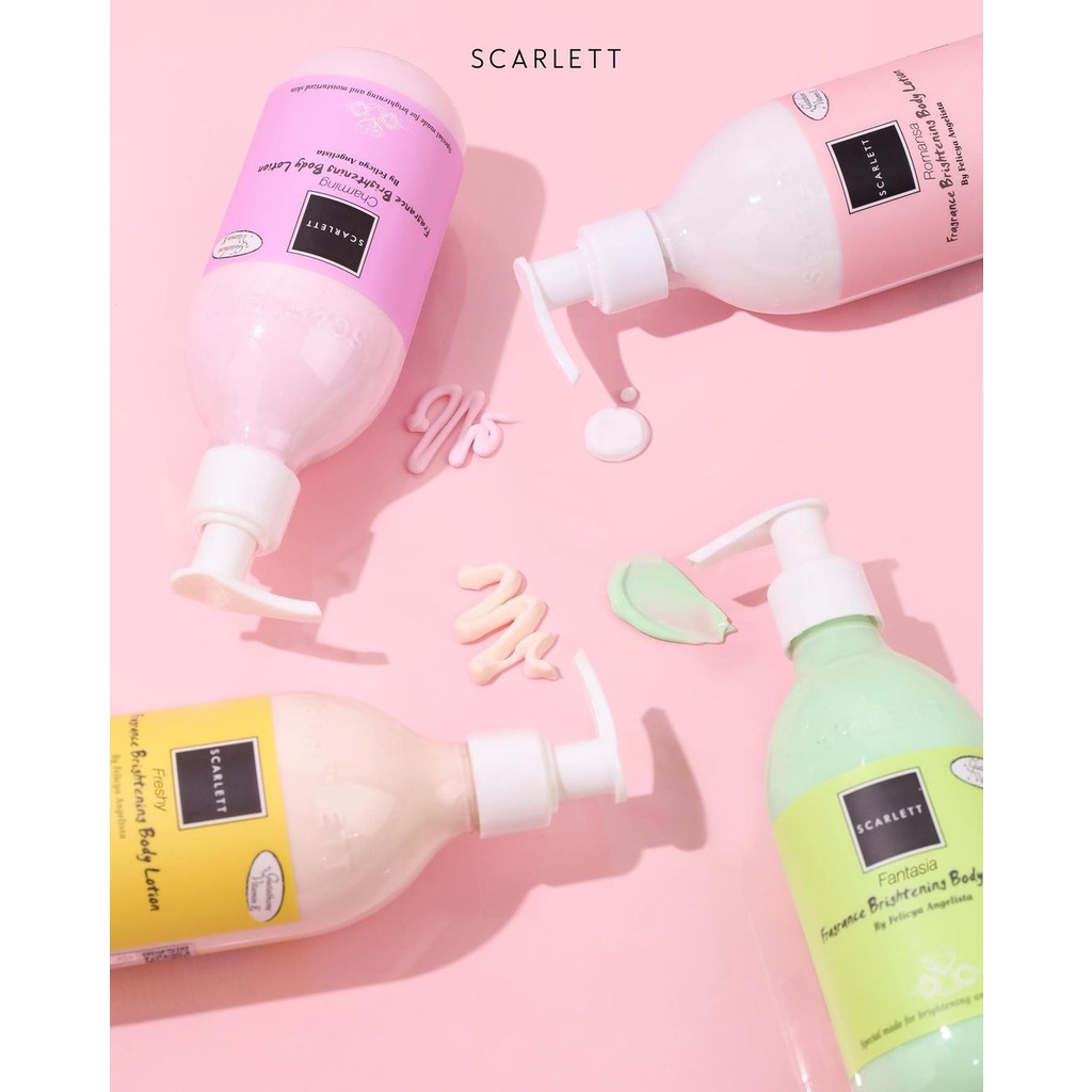 Scarlett Whitening Body Lotion Shower Scrub Body Scrub | Face Serum |Facial Wash |Toner | Acne | Sabun Soap | Shampoo | Conditioner | Day Night Cream SCARLET BPOM By Felicya Angelista