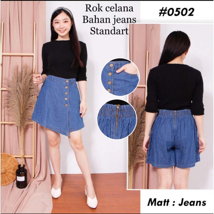 celana rok pendek/rok celana hotpants/rok celana jeans/rok celana kancing/celana rok fashion/celana 