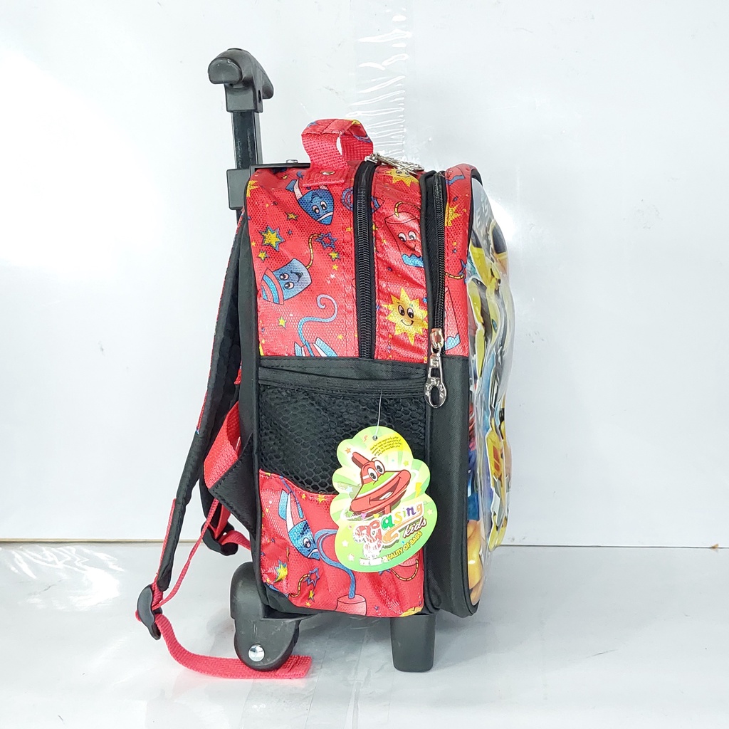 Tas Roda Anak Laki-Laki TK Animasi TIMBUL KUAT / Trolley Stick Satu Anak Cowok Karakter EMBOSS MURAH / Troli Anak Pria Alto BARU TAHAN LAMA / Ransel Roda Timbul TK PAUD Mengkilap