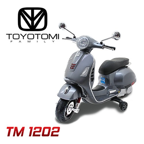 Instan Motor Aki Mainan Anak Toyotomi Family TM 1202 Vespa 6V 7 AH Garansi Termurah Murah SNI-Gray
