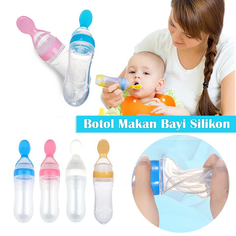 Botol Sendok Bayi Silikon | Botol Sendok Makan Bayi | Botol Dot Silicone Sendok Makan Bayi