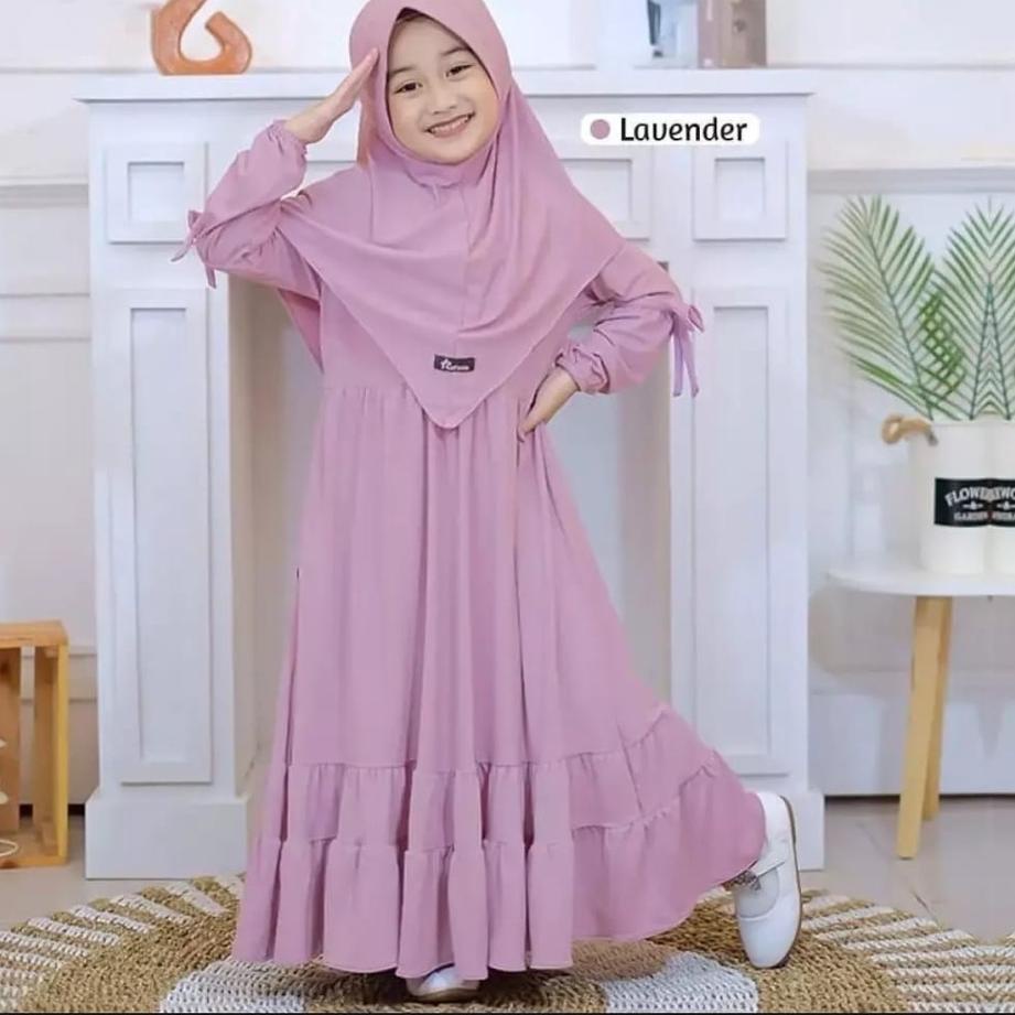 Langsung Order GAMIS syari ANAk set hijab perempuan TANGGUNG TERBARU 2021 MODERN KEKINIAN / gamis ar
