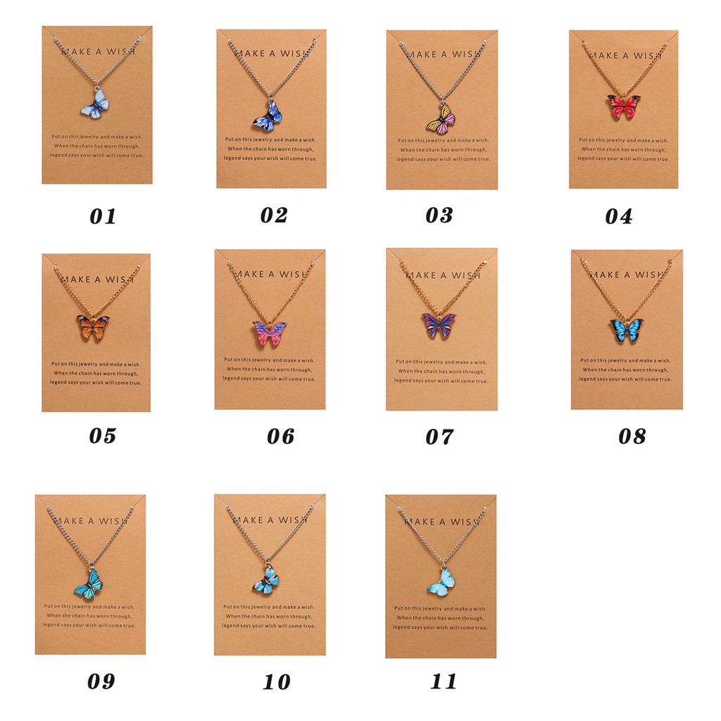 Dripping glaze butterfly pendant necklace pendant clavicle chain for women