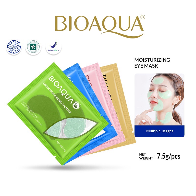 【BPOM】BIOAQUA eye mask Moisturizing masker mata 7.5g - Blue eyemask 1p