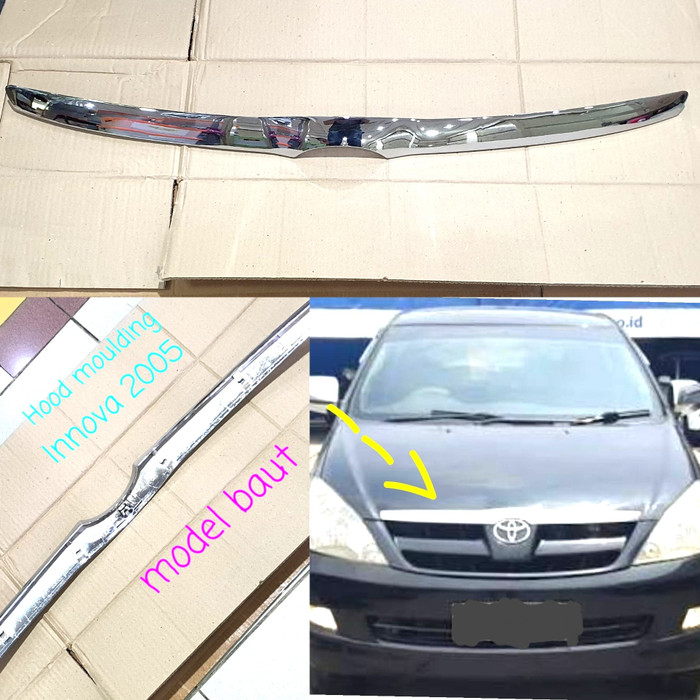 HODLIST GRILLe grill DEPAN / list kap mesin Innova INOVA lama 2004 sampai 2010 2006 2005 2008 2007 2009 CROME chrome hitam doff model orisinil baut ganti