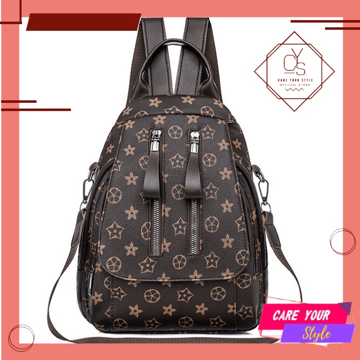 CYS Tas Rasnel Wanita Motif Tas Wanita Fashion Kekinian Backpack Wanita Elegant Tas Ransel Import Real Pict T262