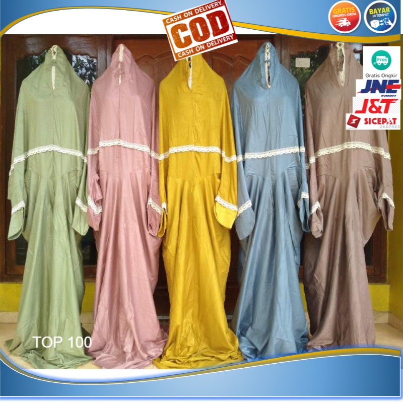 Mukena Dewasa Renda Polos Rayon Mukenah Jumbo Viscose Premium Murah Potongan Terbaru Handprint