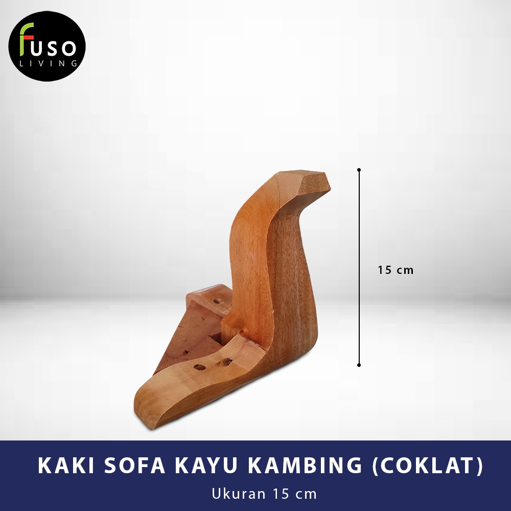 KAKI SOFA KAYU KAMBING NATURAL/COKLAT