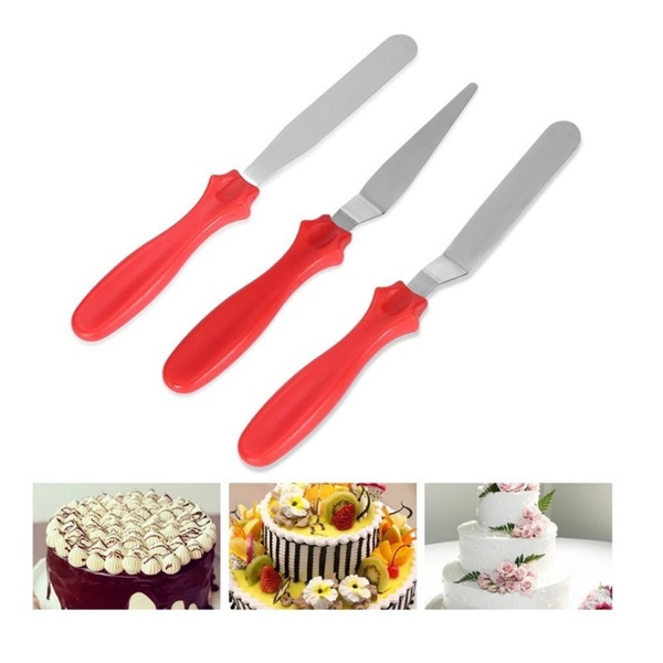 [BISA COD] PROMO Pisau Set Isi 3 Pcs Berbagai Model Stainless Murah Terjangkau Knife Set Spatula Kue Polesan Sodet Kue Alat Baking Pisau Dapur Pisau Roti Pisau Kue Serokan Sodokan Berkualitas