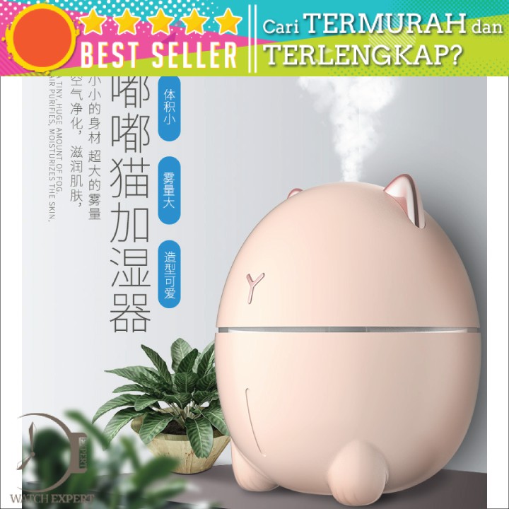 Bisa COD Pelembab Udara Penyejuk Ruangan Air Humidifier Aroma Therapy Night Light 200ml - HUMI DDM-1 - Pink