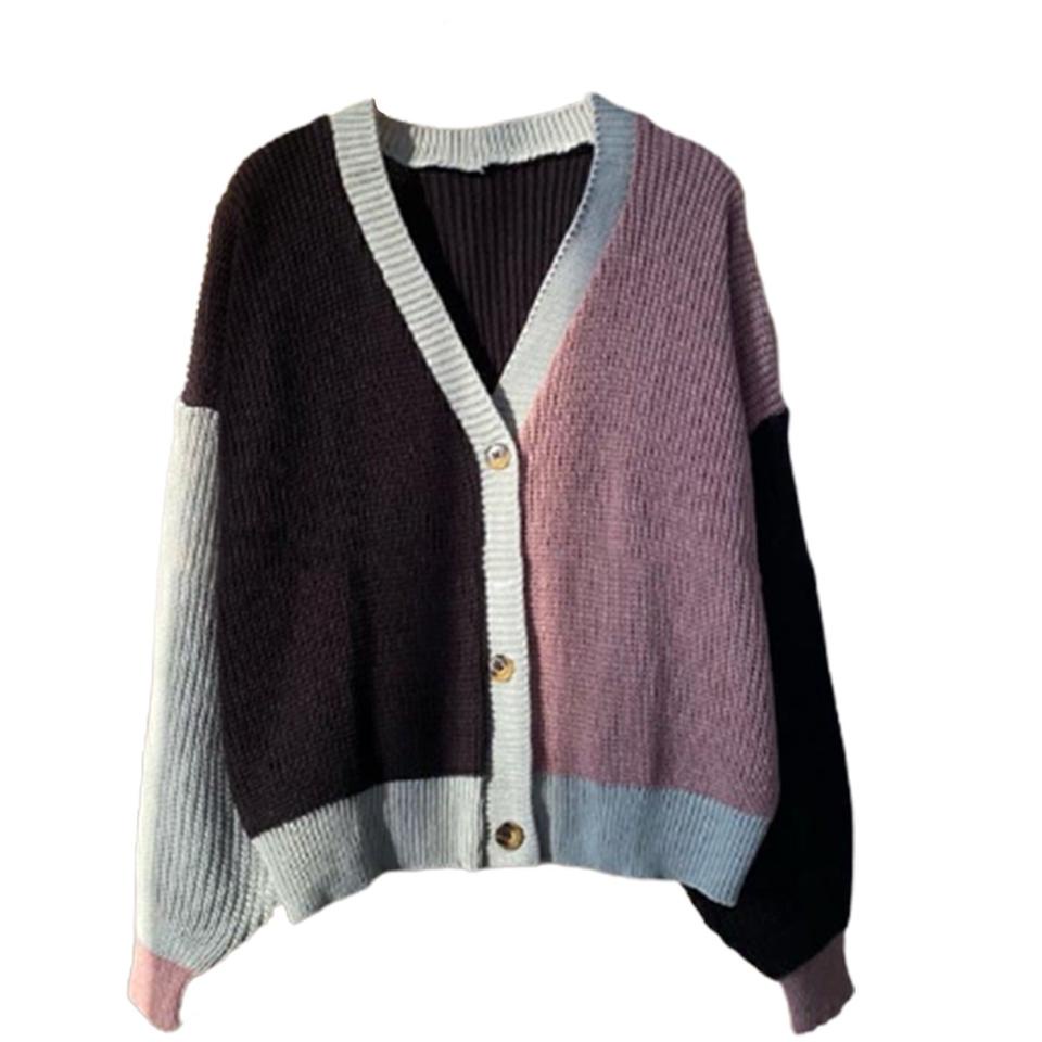 Murah Banget Vallina Cardigan Two Tone Eireen Cardy | Kardigan Rajut Twist Tebal Knit Cardie Wanita 