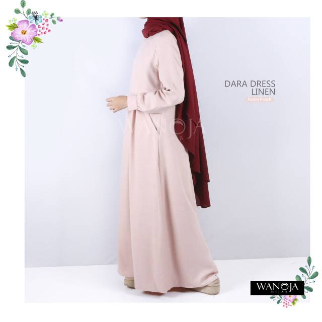 Gamis dara Linen gamis Polos wanoja best seller