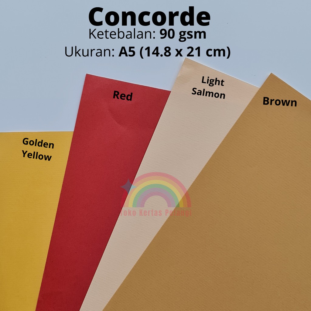 

Kertas Concorde 90 gsm Ukuran A5 per 100 pcs (Warna Khusus)