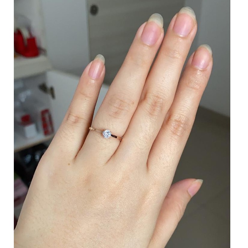 Cincin Titanium Mini Korea Wanita CK001 warna rose gold bisa untuk cincin kawin nikah fashion simple