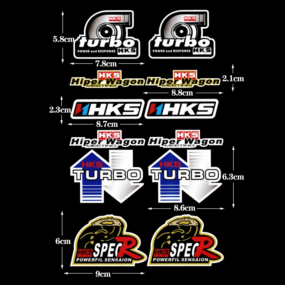 HKS Modifikasi Stiker Mobil Turbo Reflektif Stiker Aksesoris Eksterior Mobil