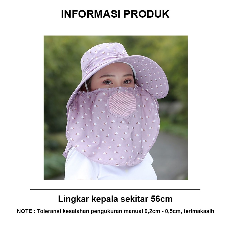 TOPI PANTAI WANITA VISOR LIPAT LEBAR / TOPI PANTAI CADAR PENUTUP WAJAH TOPI SAWAH ANTI UV ZU