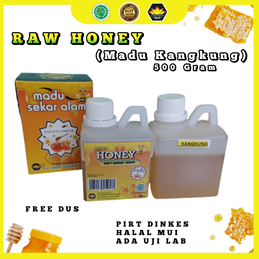 PROMO 500 gram Raw honey/madu nektar bunga kangkung free dus