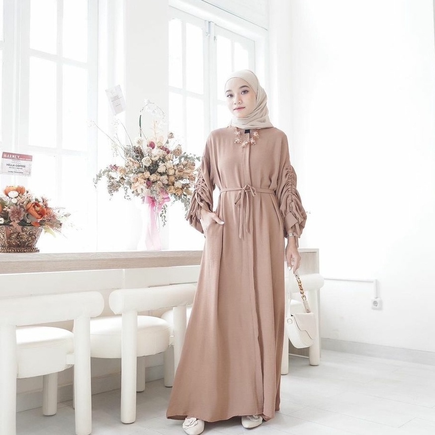 (MGA) GAMIS SILVIA ATASAN WANITA FULL KANCING SERUT CRINCLE AIRFLOW