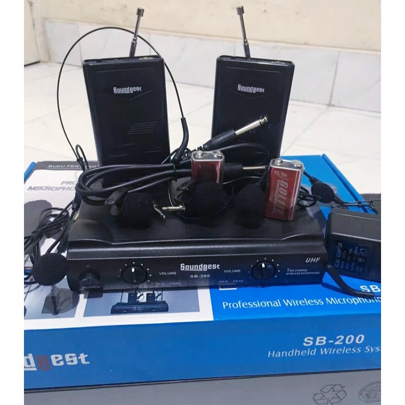 Mic Wireless Soundbest SB 200   2Jepit   2Headset
