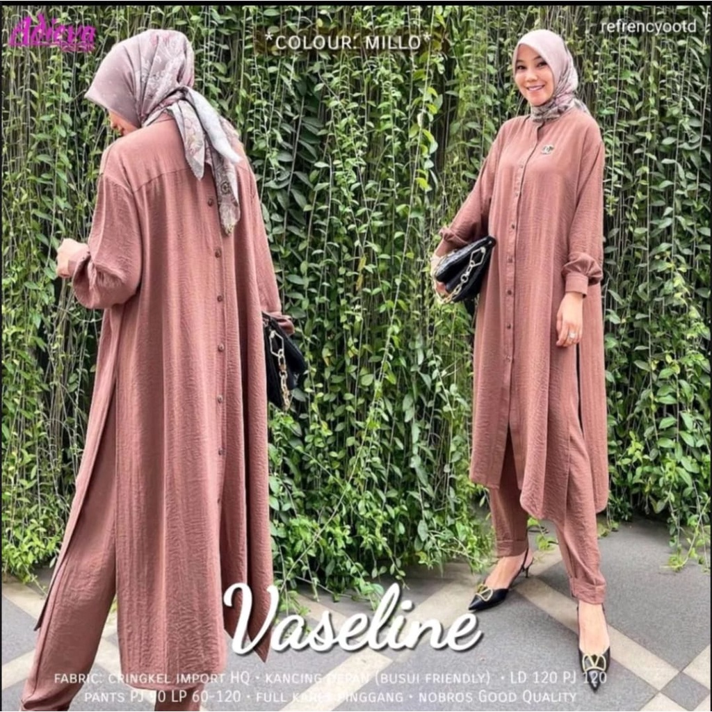 Stelan Long Tunik Cringkle Kemeja Kancing Depan Belakang || ONE SET LONG TUNIK CRINKLE DIVYA ONE SET PREMIUM CRINKLE AIRFLOW FULL KANCING KEKINIAN //SETELAN TRENDI TERBARU RAYON CRINKLE2022 / Hijab Fashion Trendy / ARRAZAQU COLLECTION