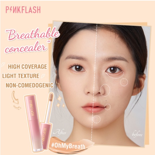 PINKFLASH #OhMyBreath Breathable Matte Liquid Concealer - Corrector Tahan Lama