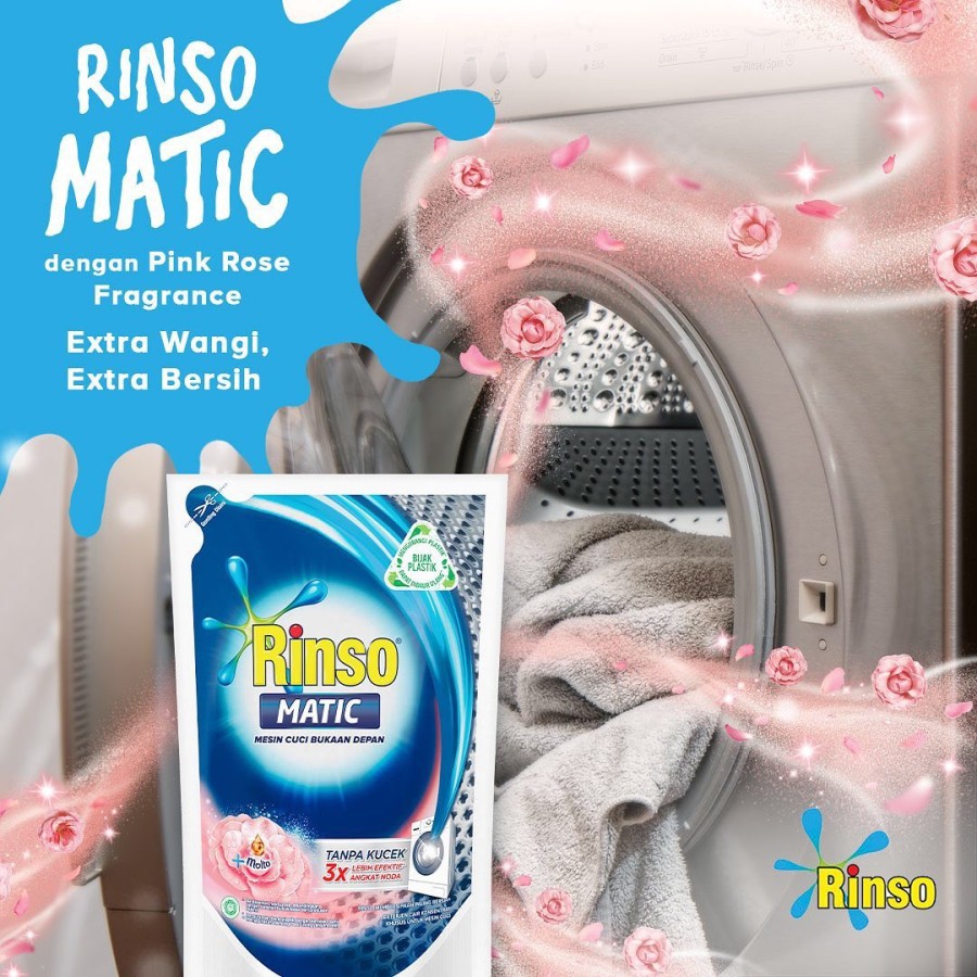 RINSO MATIC FRONT LOAD DETERGENT 1.45L DETERJEN CAIR MESIN CUCI BUKAAN DEPAN