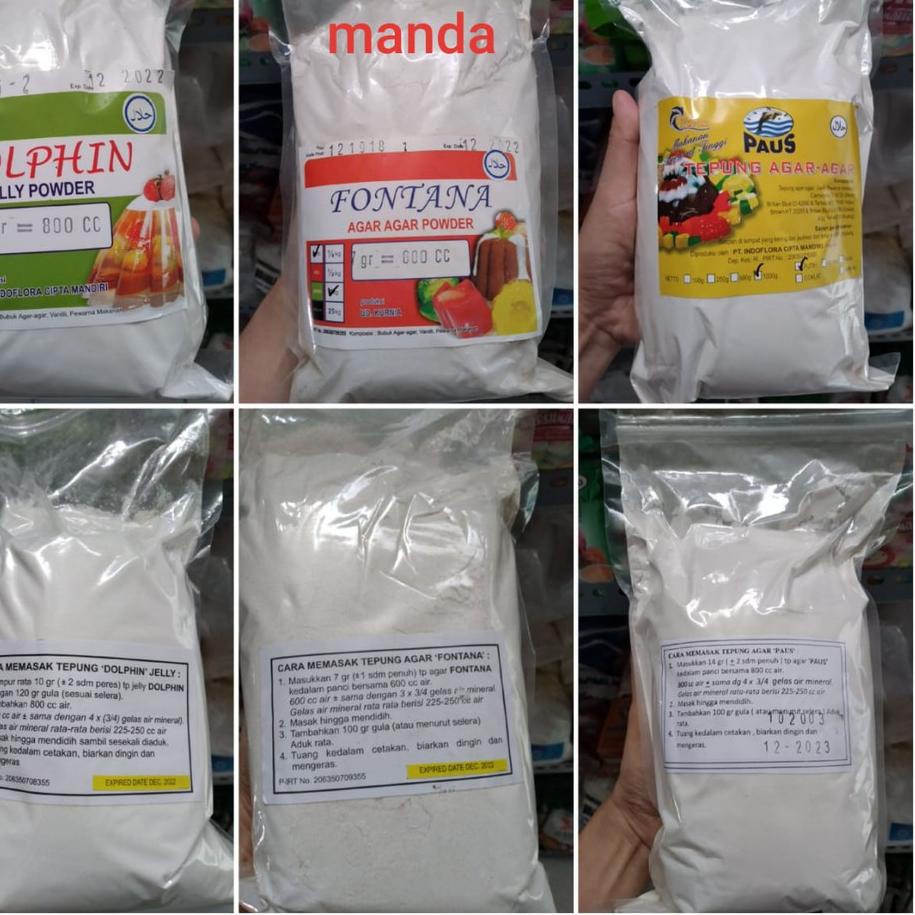 

Big Sale - Agar-agar powder bubuk jelly putih plain Dolpin Fontana Paus 100 gram