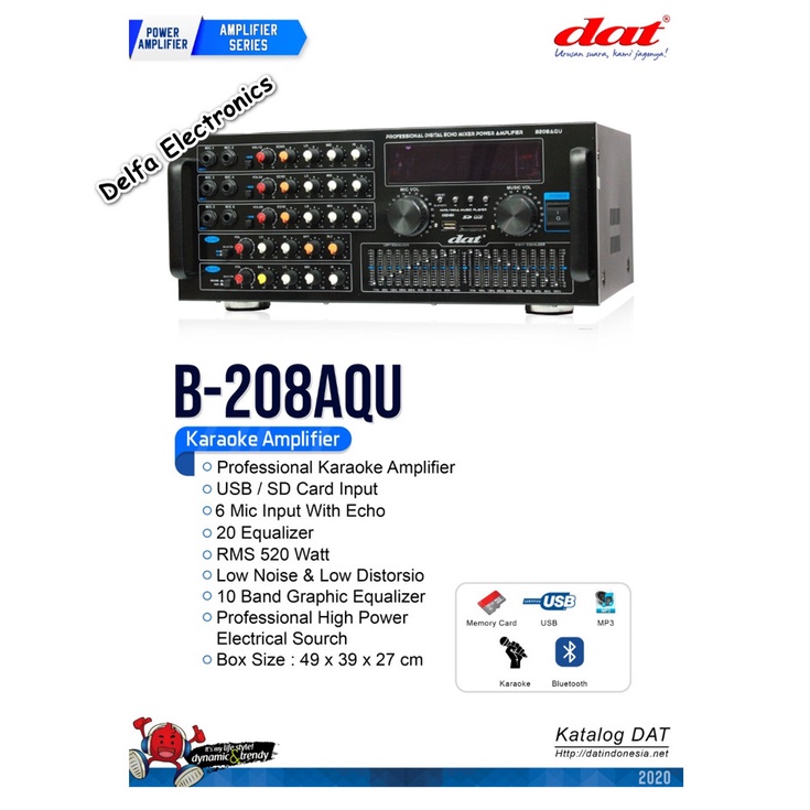 Power Amplifier DAT B208AQU Professional Karaoke Amplifier