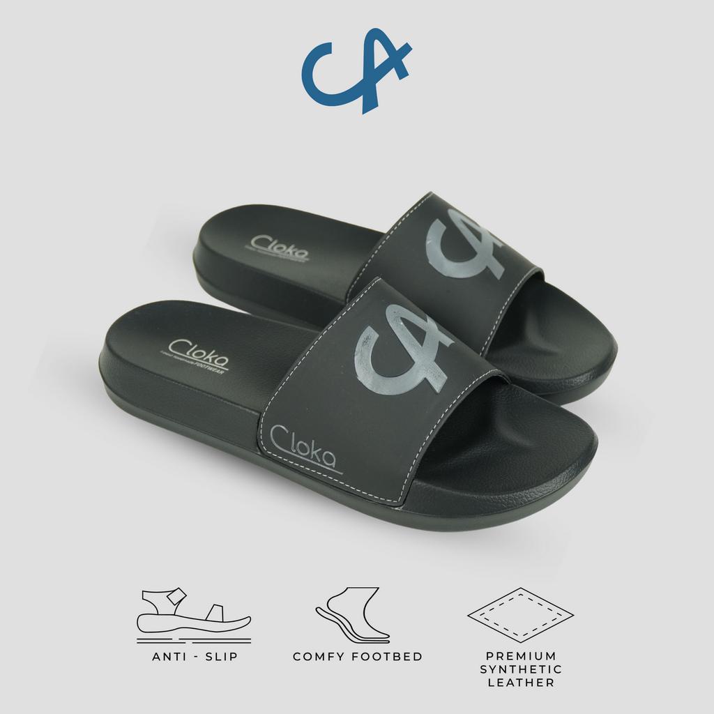 Sandal Slide Pria Distro Cloka Brych Sendal Karet Anti Air Kasual Santai Slop Anti Slip for Men Slipppers