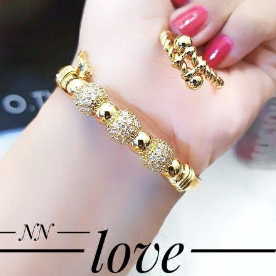 Xuping gelang dan cincin lapis emas 24k 1717m