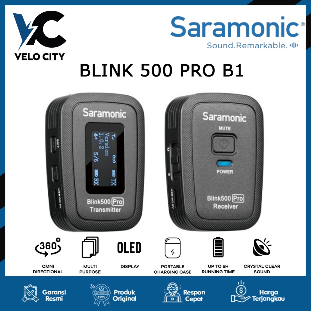 Saramonic Microphone Blink 500 Pro B1 ( TX + RX ) Wireless Mic Vlog